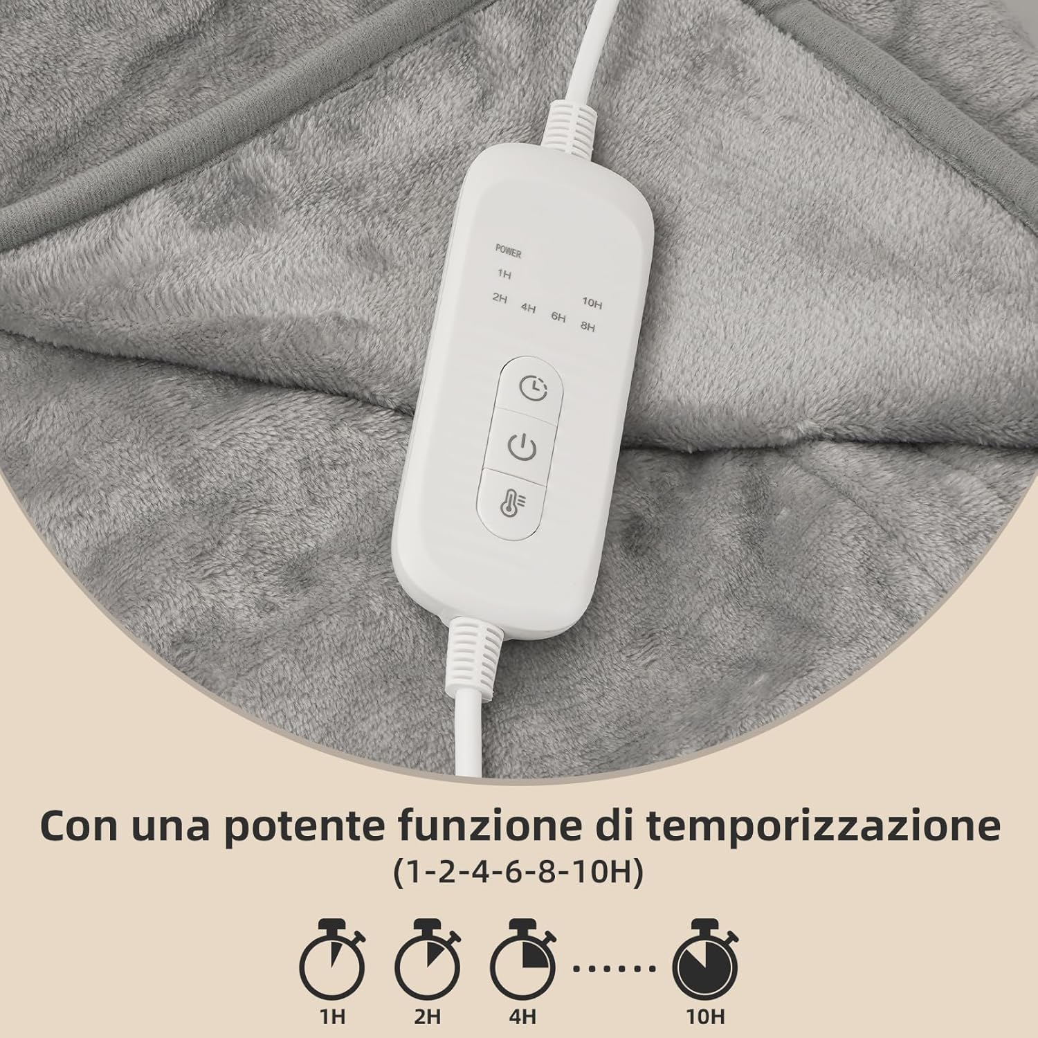 Coperta Elettrica Bifacciale Flanella 160x130cm - immagine 3