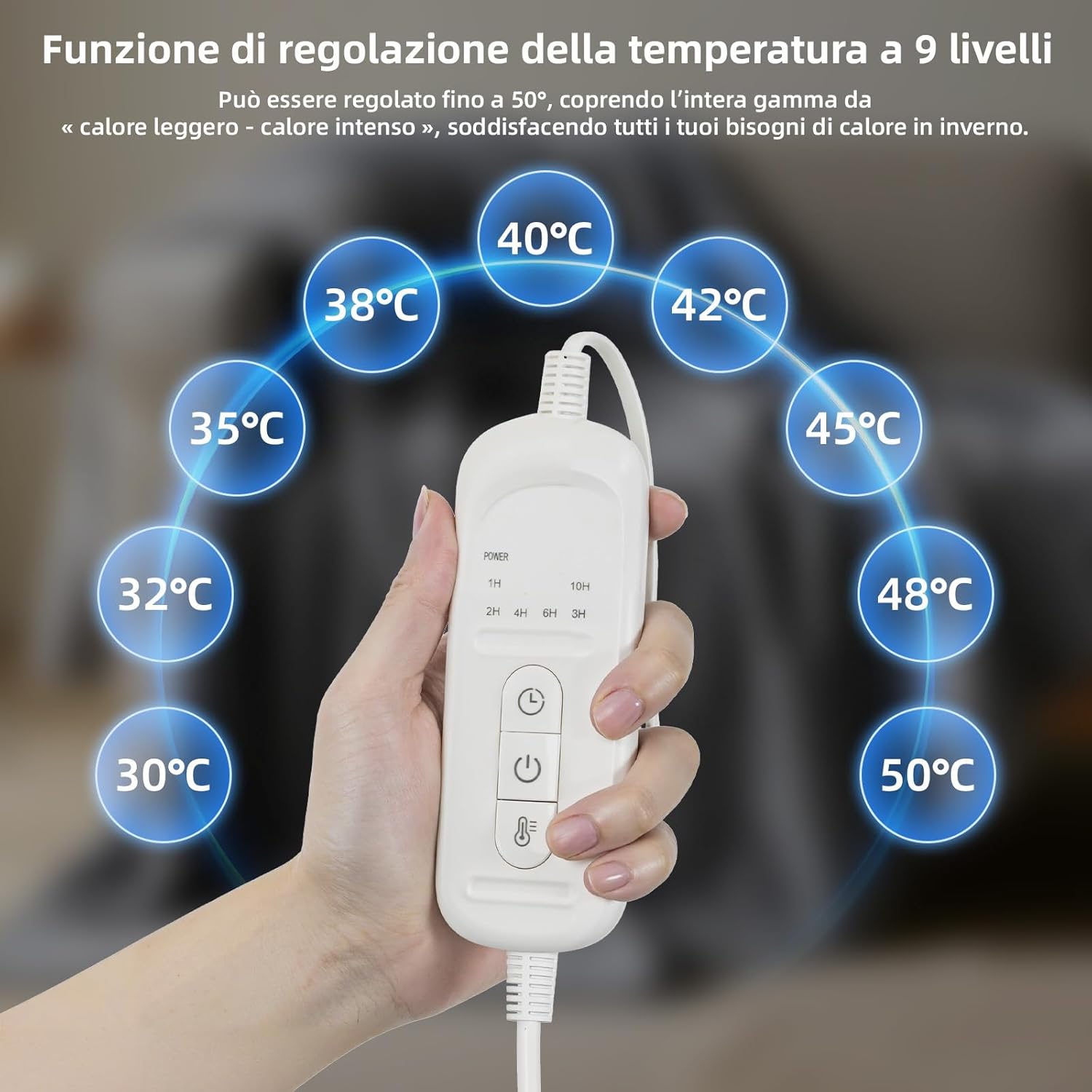 Coperta Elettrica Bifacciale Flanella 160x130cm - immagine 6