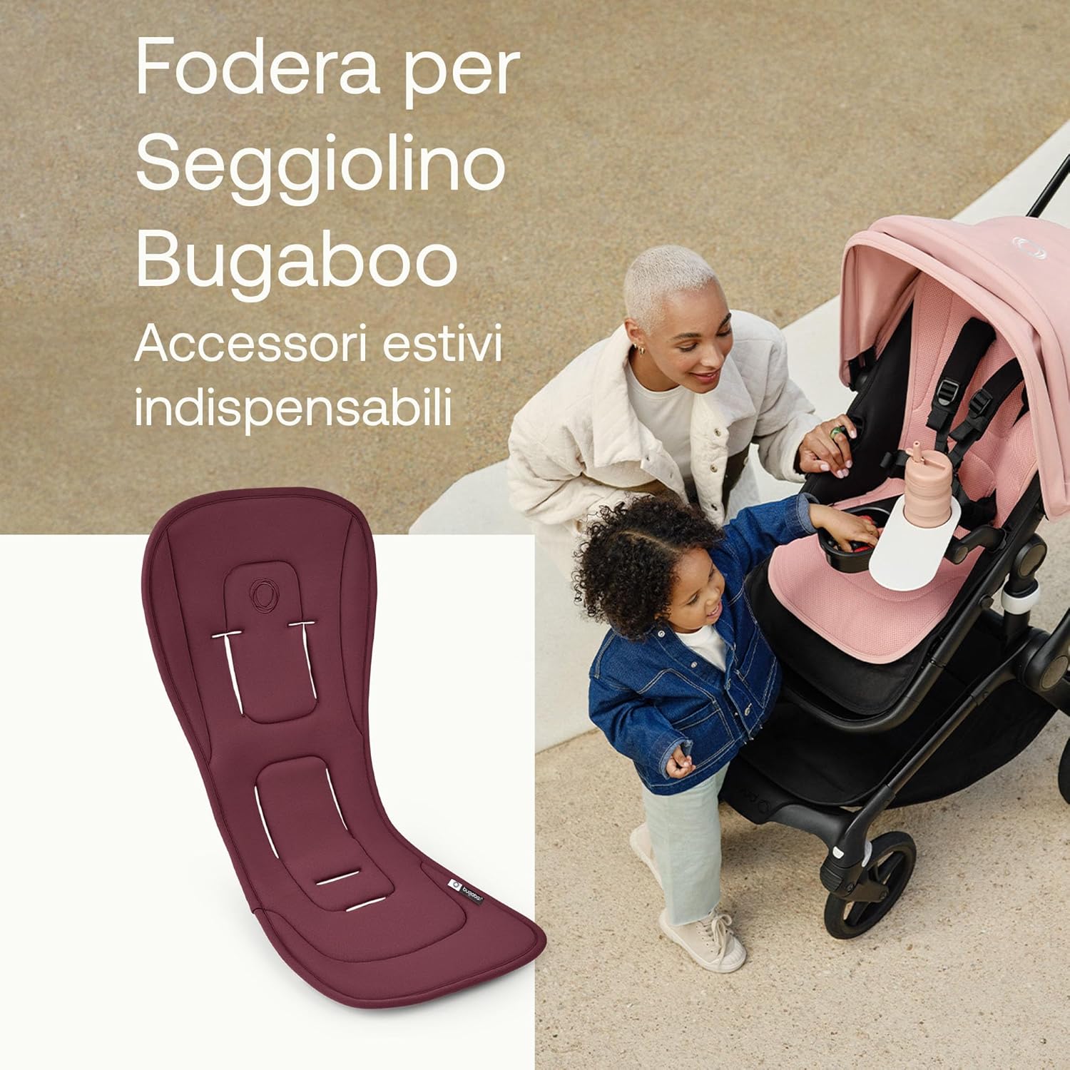 Bugaboo Seduta Traspirante Dual Comfort Dark Cherry - immagine 2