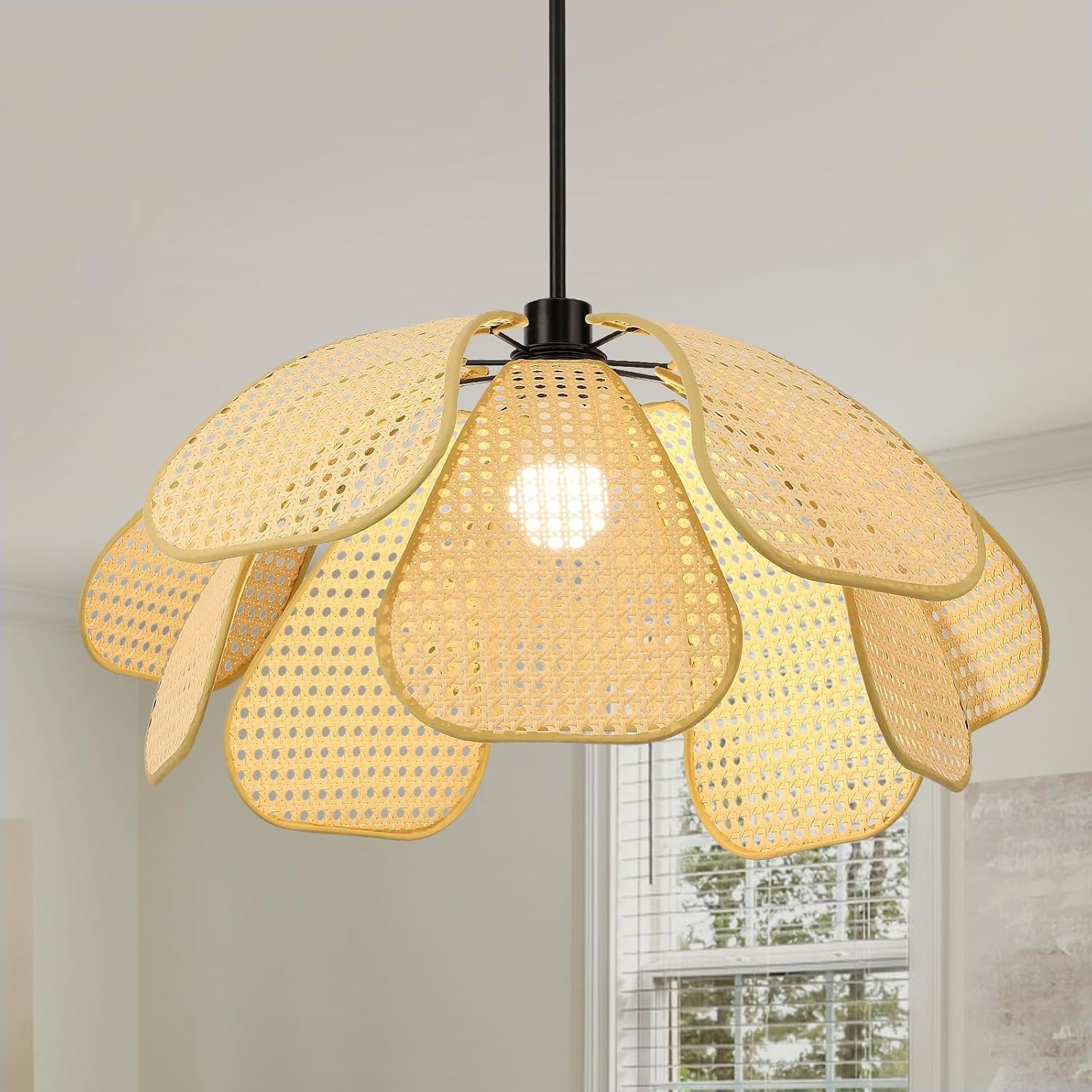 Fiore Lampadario Camera da Letto 100cm Tessuto a Mano - immagine 1