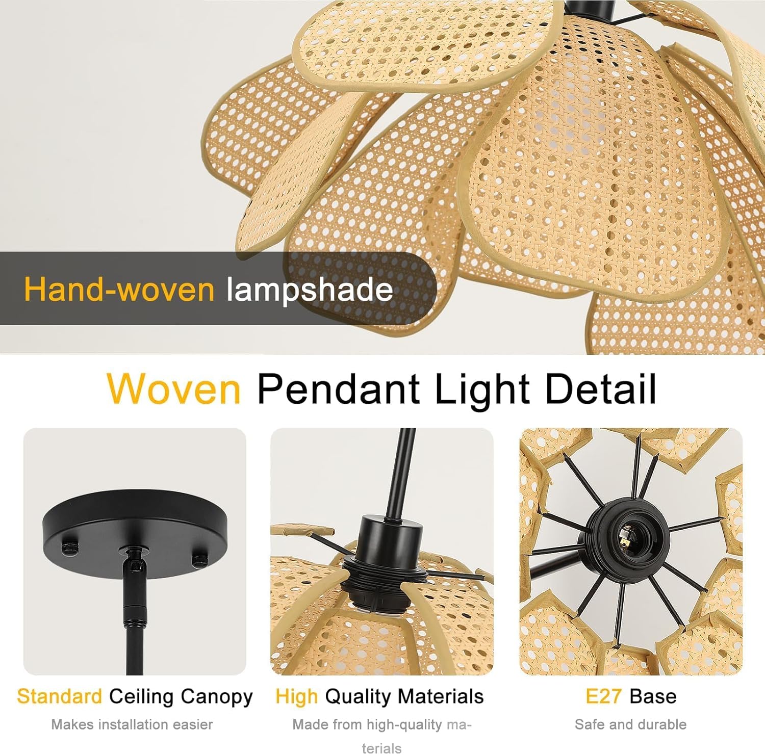 Fiore Lampadario Camera da Letto 100cm Tessuto a Mano - immagine 4