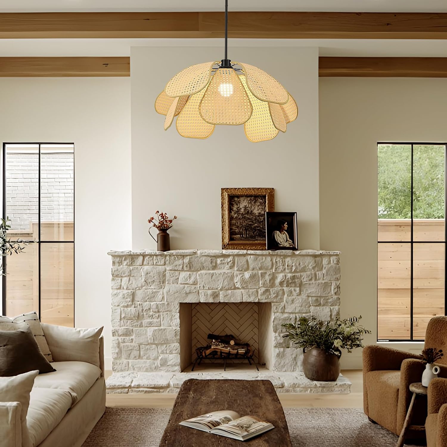 Fiore Lampadario Camera da Letto 100cm Tessuto a Mano - immagine 6