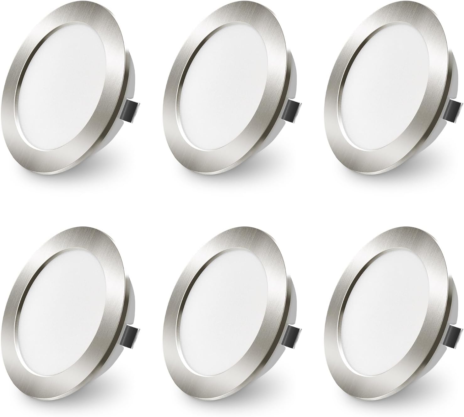 ALUSSO Set 6 Faretti LED da Incasso 12V 4W, Nichel