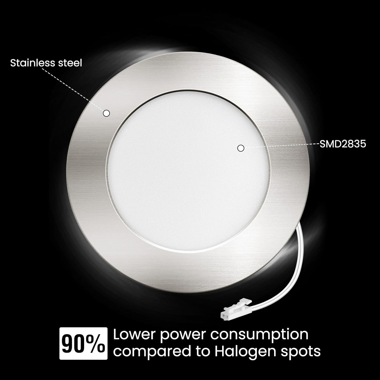 ALUSSO Set 6 Faretti LED da Incasso 12V 4W, Nichel - immagine 8