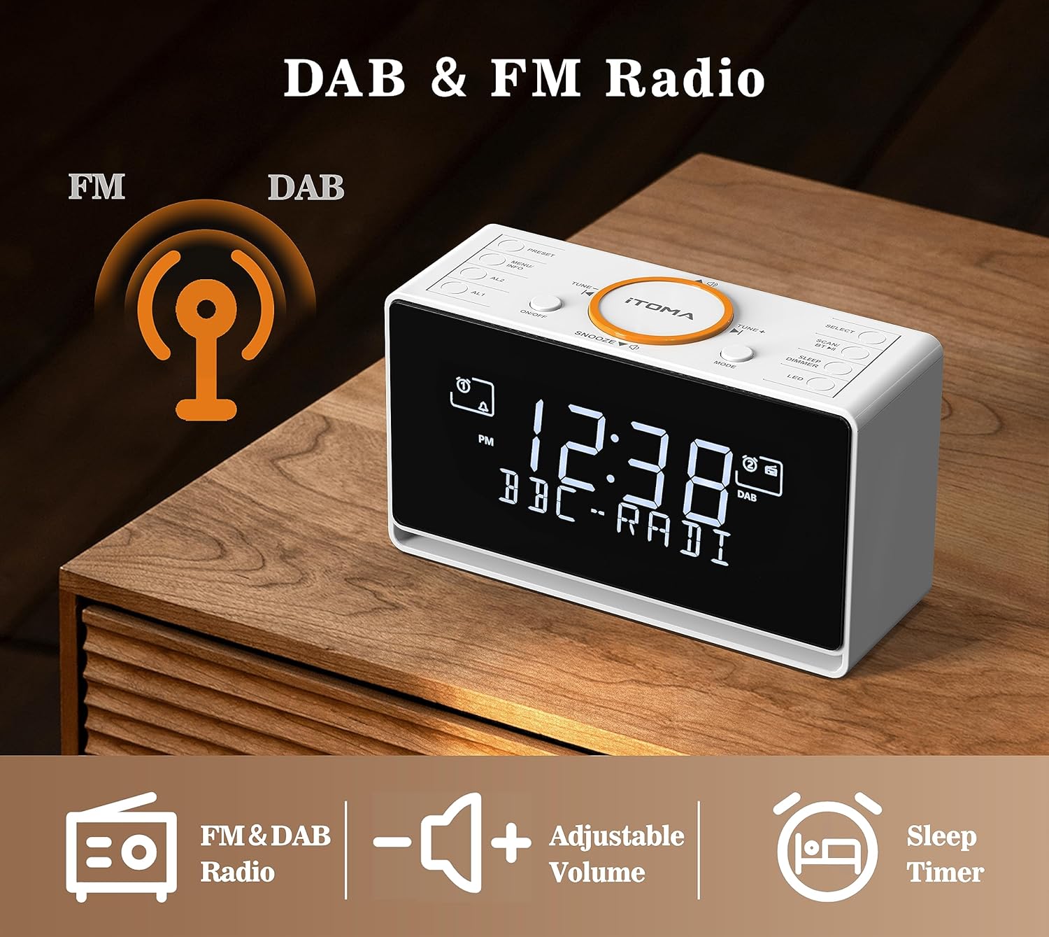 Itoma Radiosveglia DAB/FM con Bluetooth e USB - immagine 2