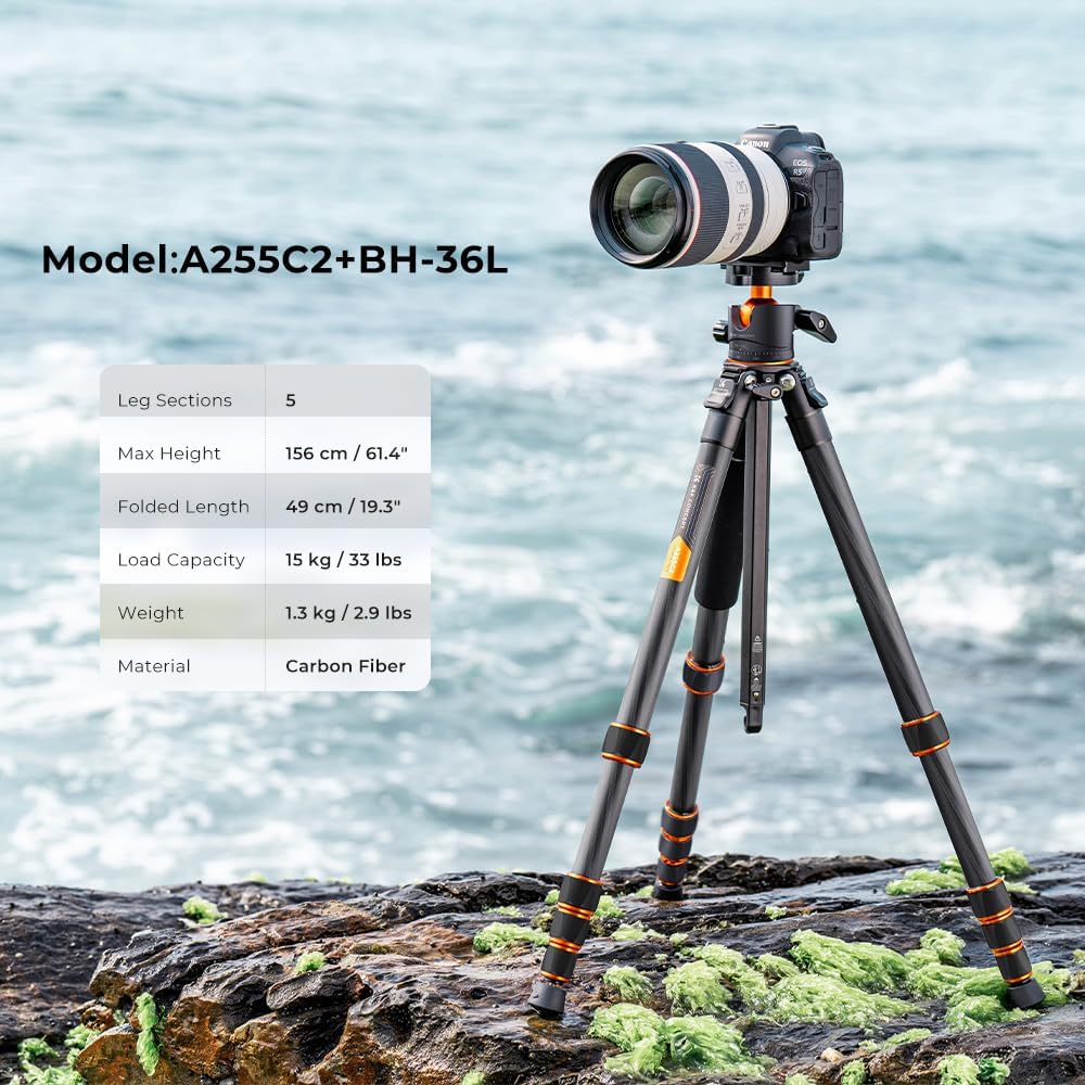 K&f Concept Treppiede Carbonio per Fotocamera 15KG - immagine 2