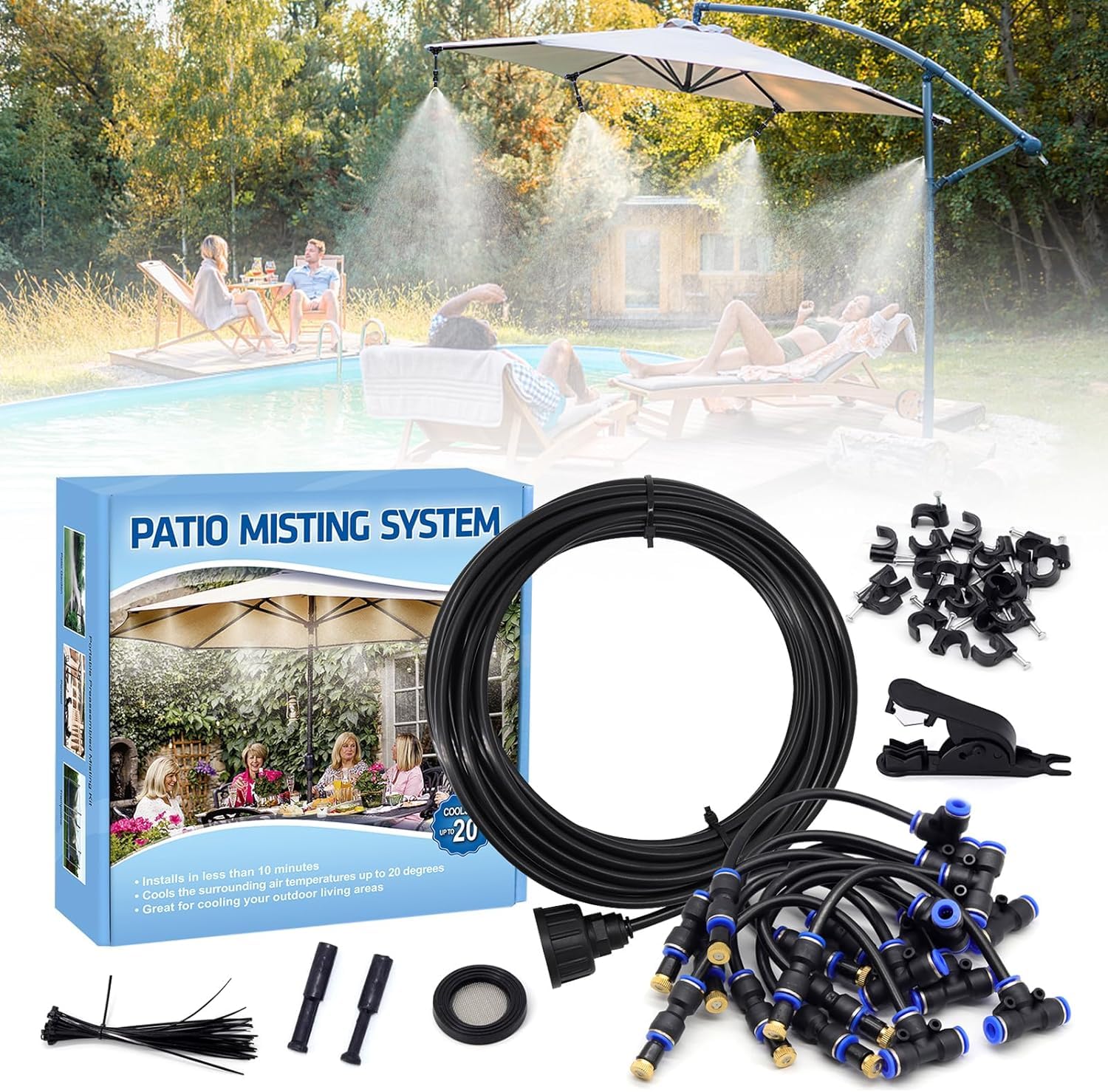 Nebulizzatore Giardino Kit Acqua Esterno 10m