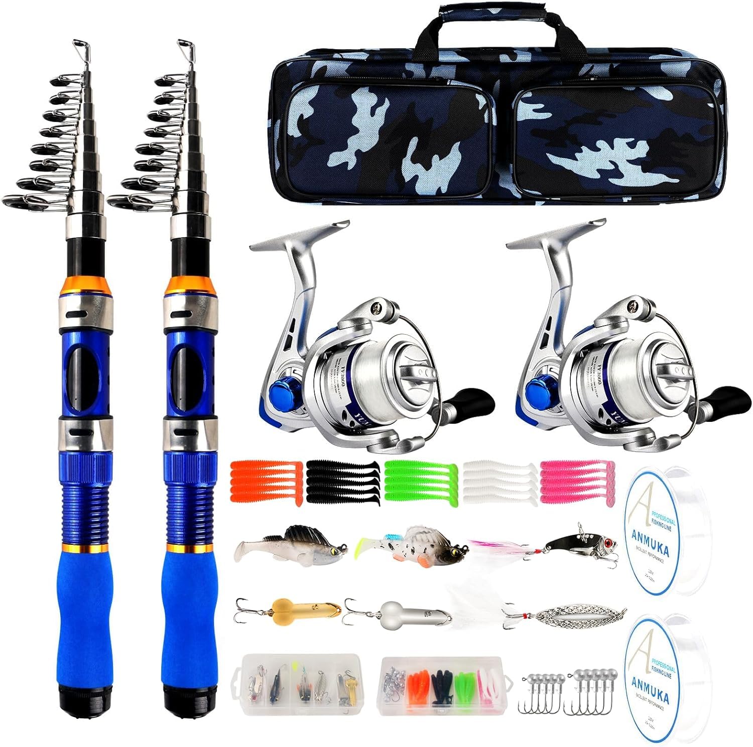 Canna da Pesca Telescopica con Mulinello Combinato