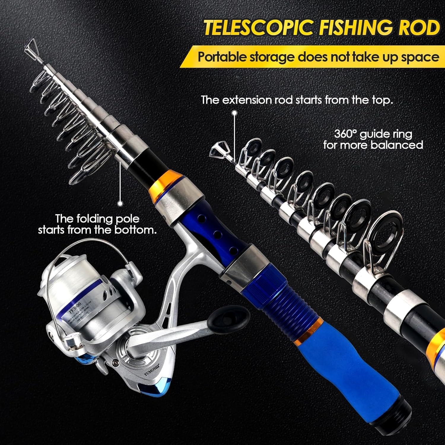 Canna da Pesca Telescopica con Mulinello Combinato - immagine 3