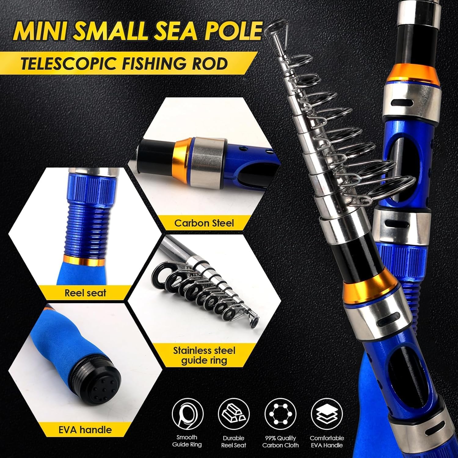 Canna da Pesca Telescopica con Mulinello Combinato - immagine 4