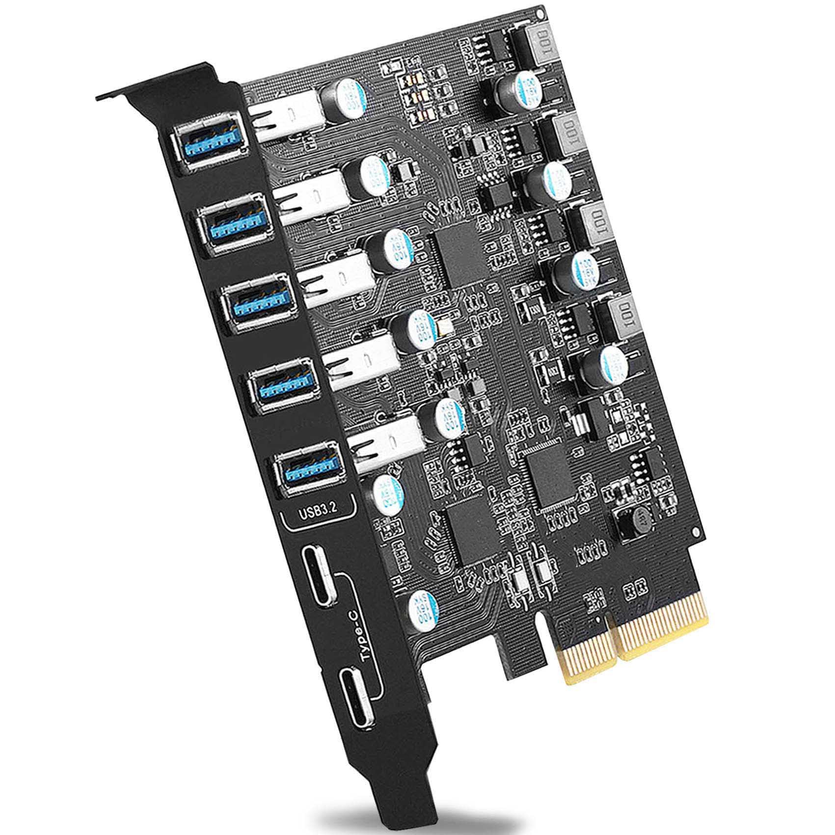 Scheda PCIe USB 3.2 Gen 2 10Gbps 7 Porte