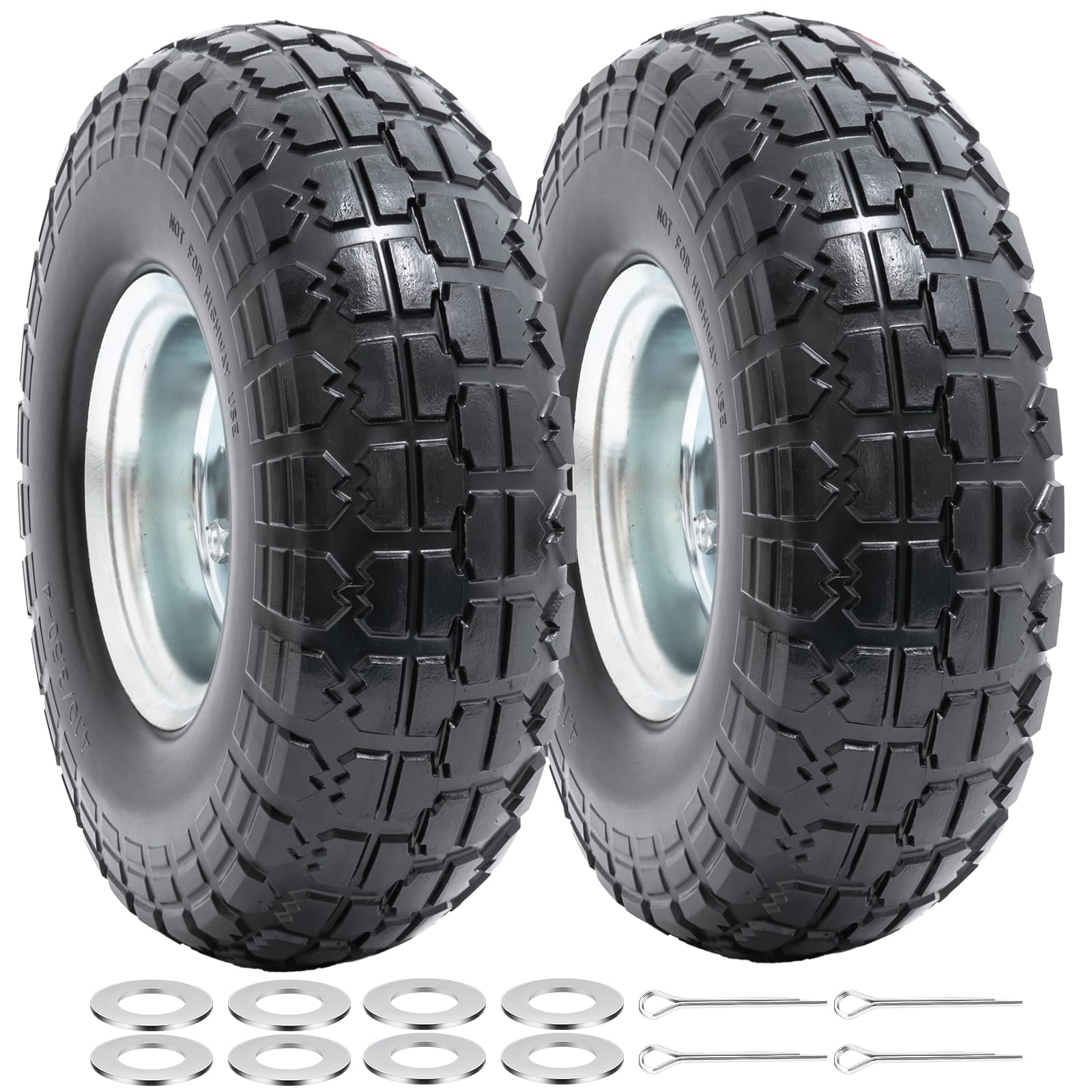 Pneumatici Solidi 10" per Carriola e Tosaerba (2 pezzi)