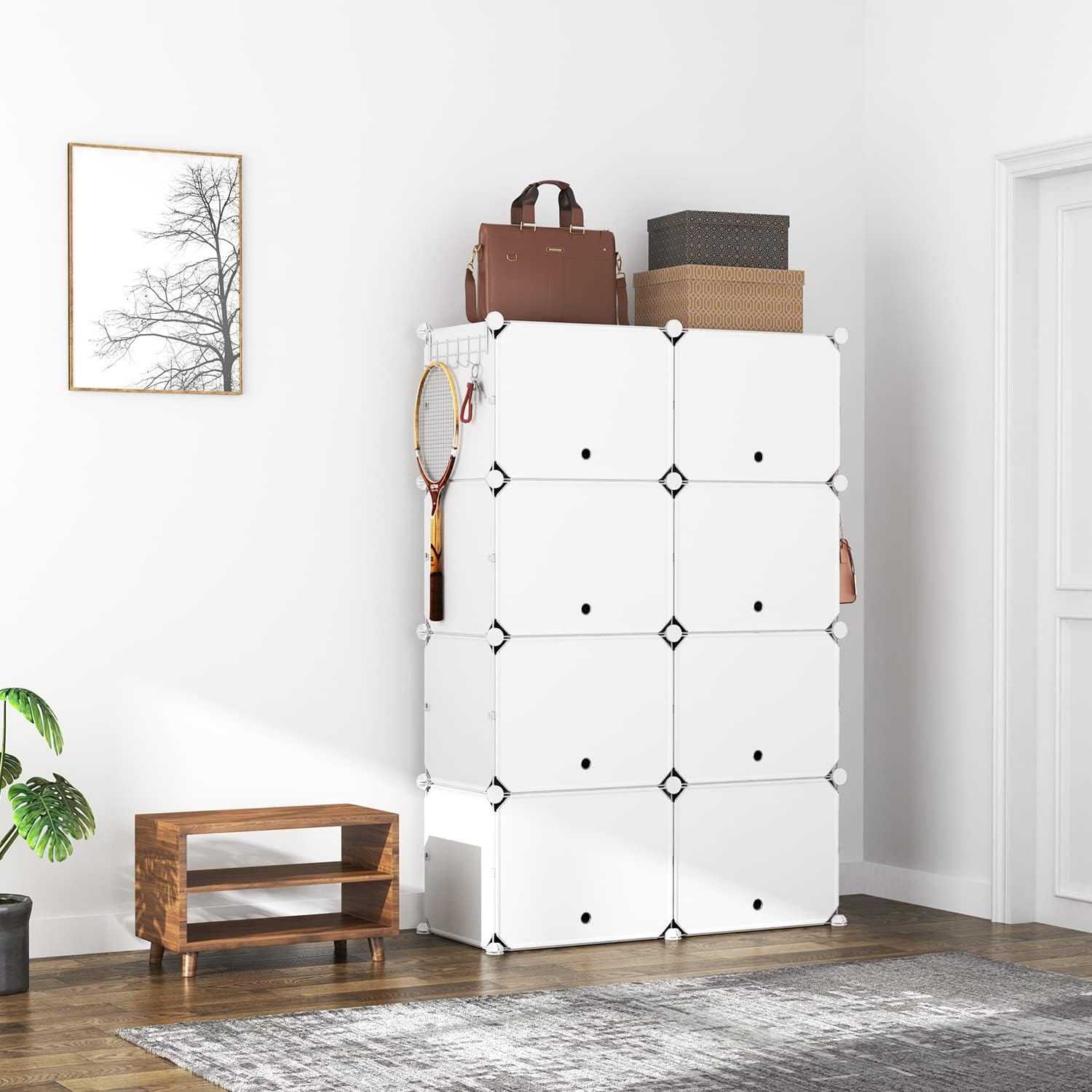 Scarpiera Organizer 8 Ripiani (32 Paia), Bianca - immagine 2