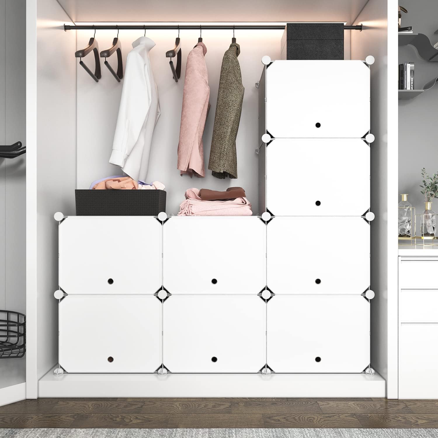 Scarpiera Organizer 8 Ripiani (32 Paia), Bianca - immagine 7