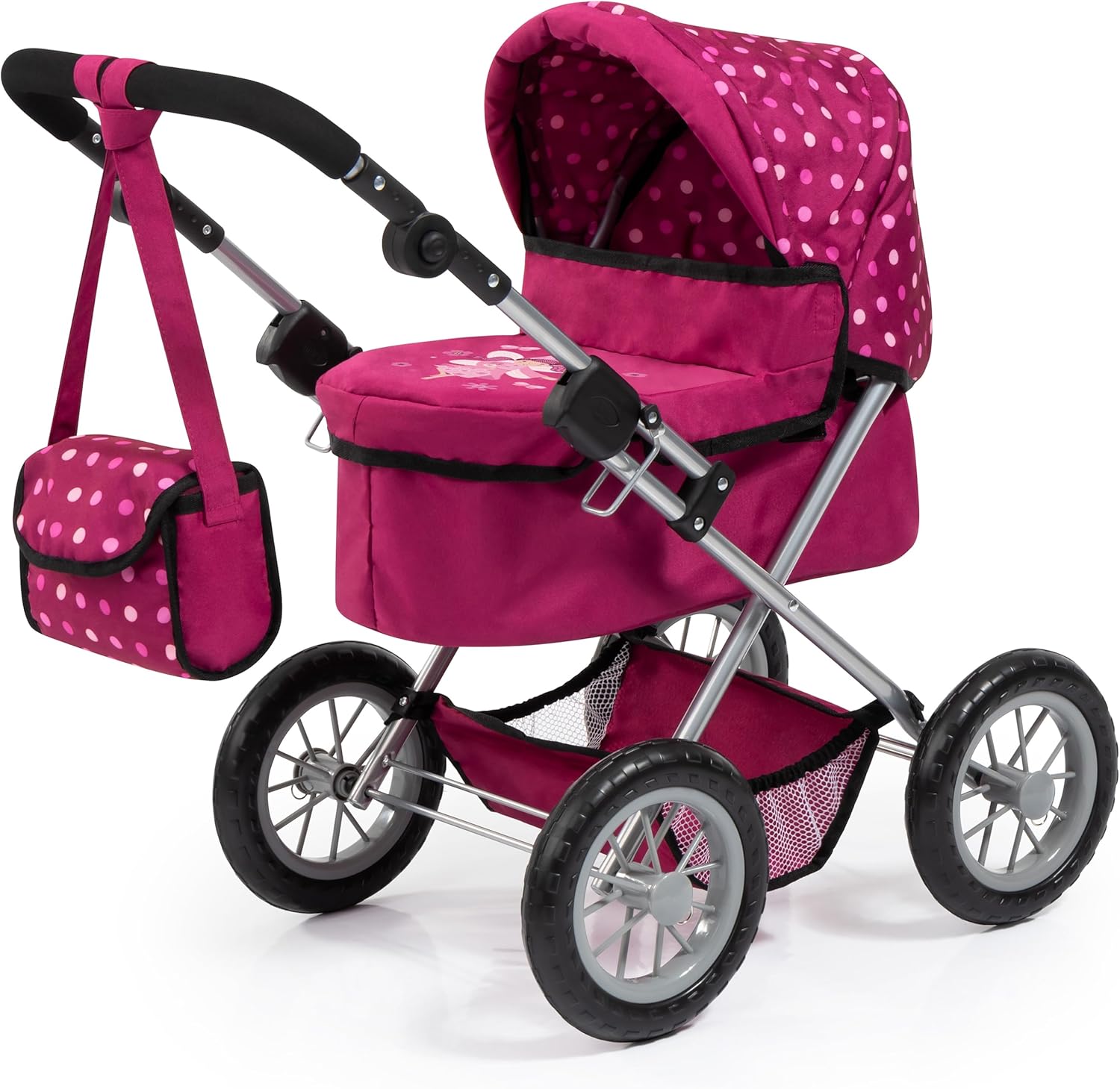 Bayer Design Passeggino Trendy per Bambole, Bordeaux/Rosa - immagine 1