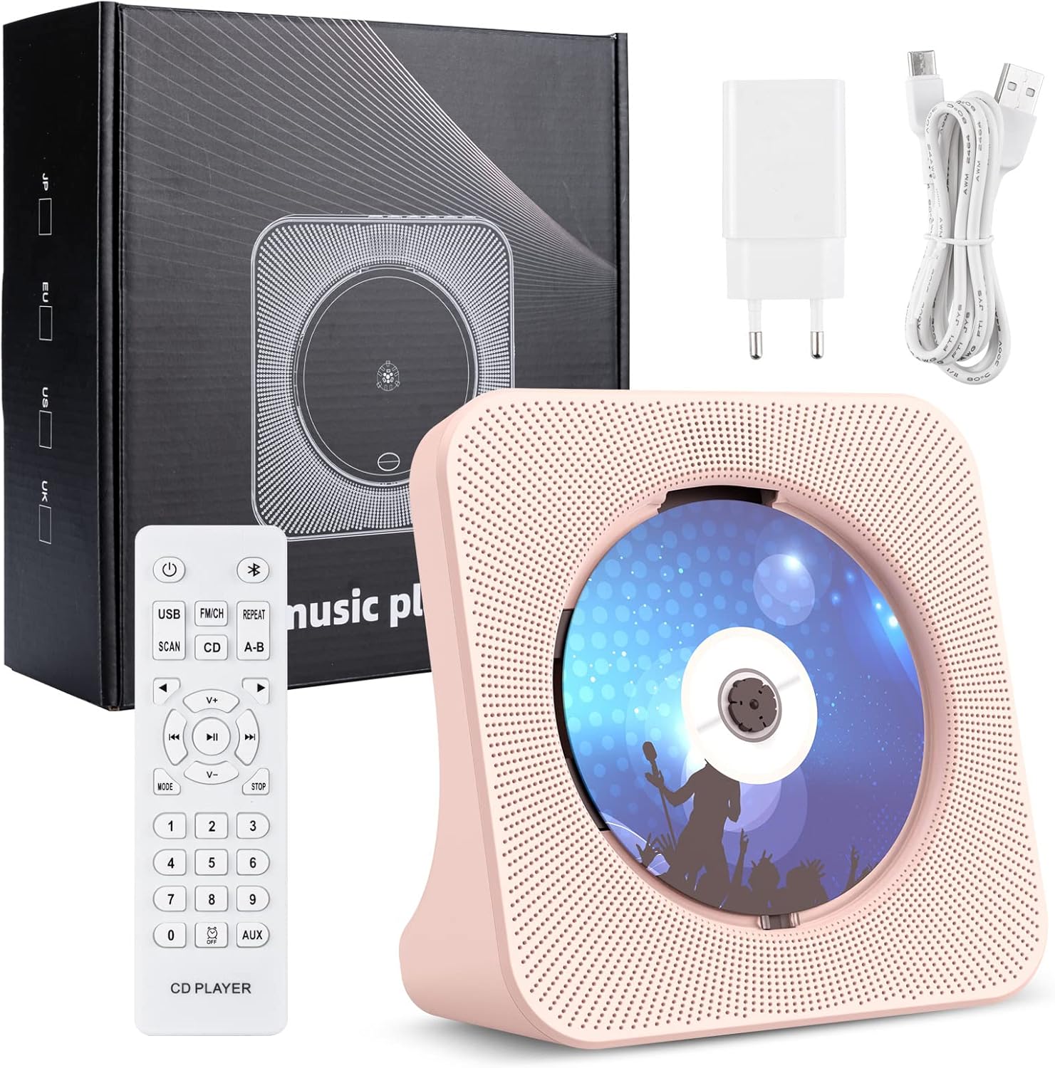 Gueray Lettore CD Portatile con Montaggio a Parete - immagine 4