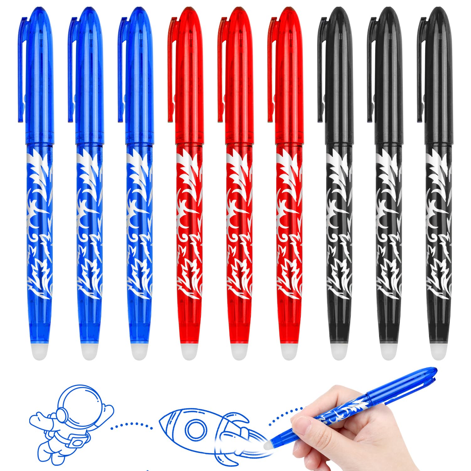 9 Pezzi Penne Gel Cancellabili 0.5 mm