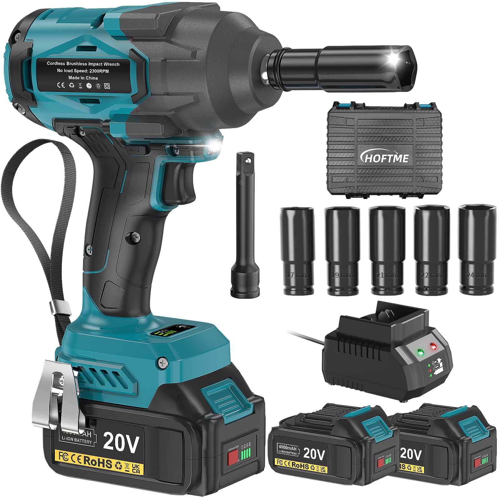 Hoftme Avvitatore a Impulsi 8000mAh 1000Nm