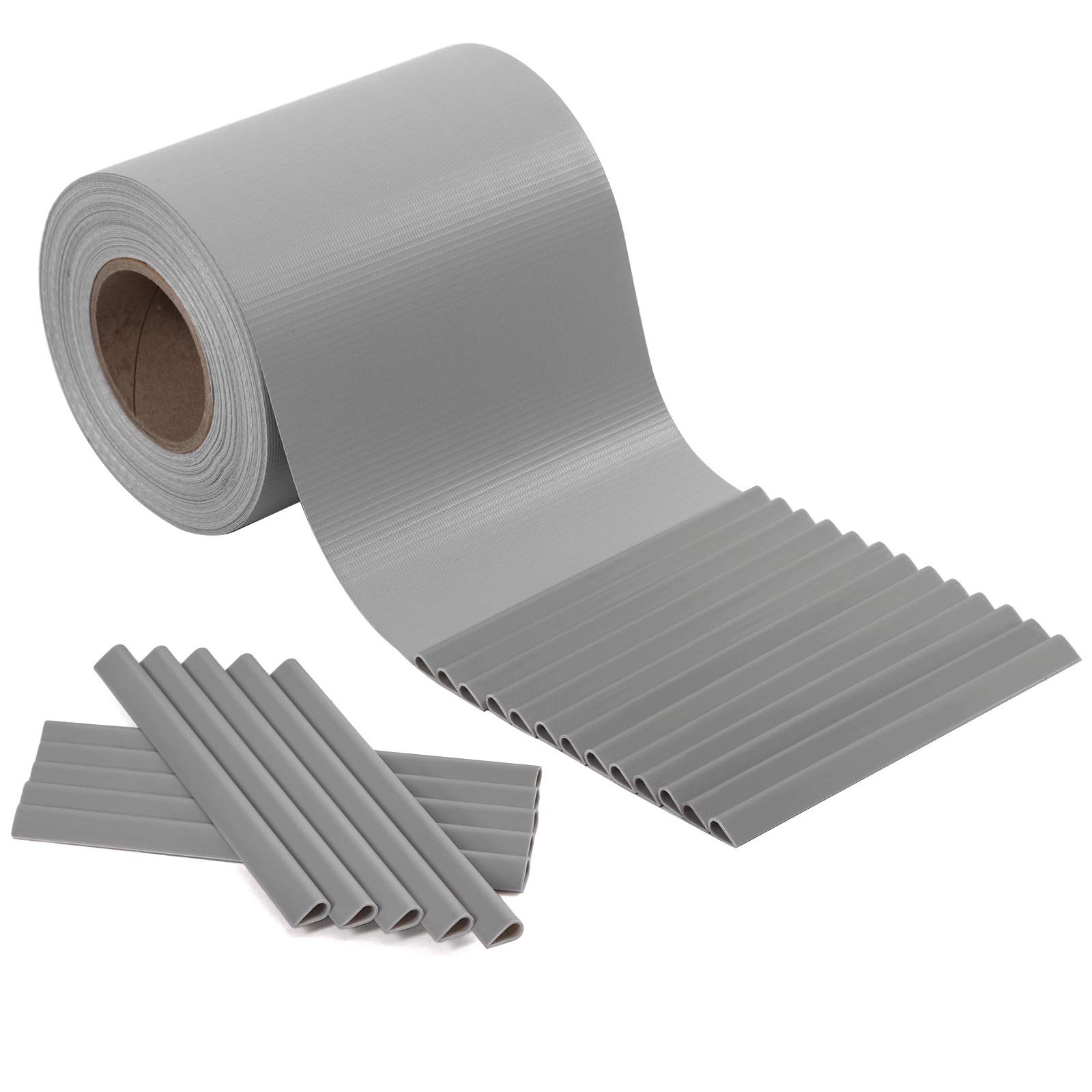 Songmics Strisce Privacy in PVC 40m x 19cm, Grigio Chiaro