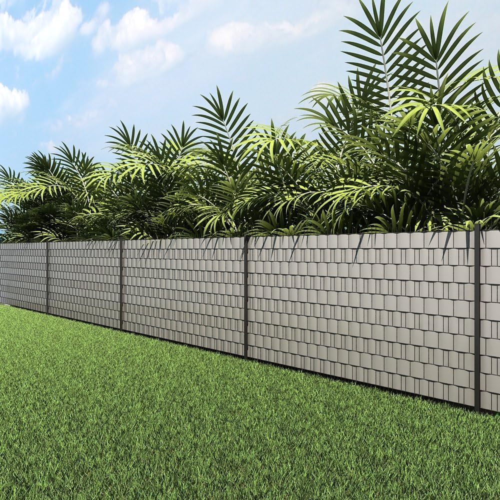 Songmics Strisce Privacy in PVC 40m x 19cm, Grigio Chiaro - immagine 2
