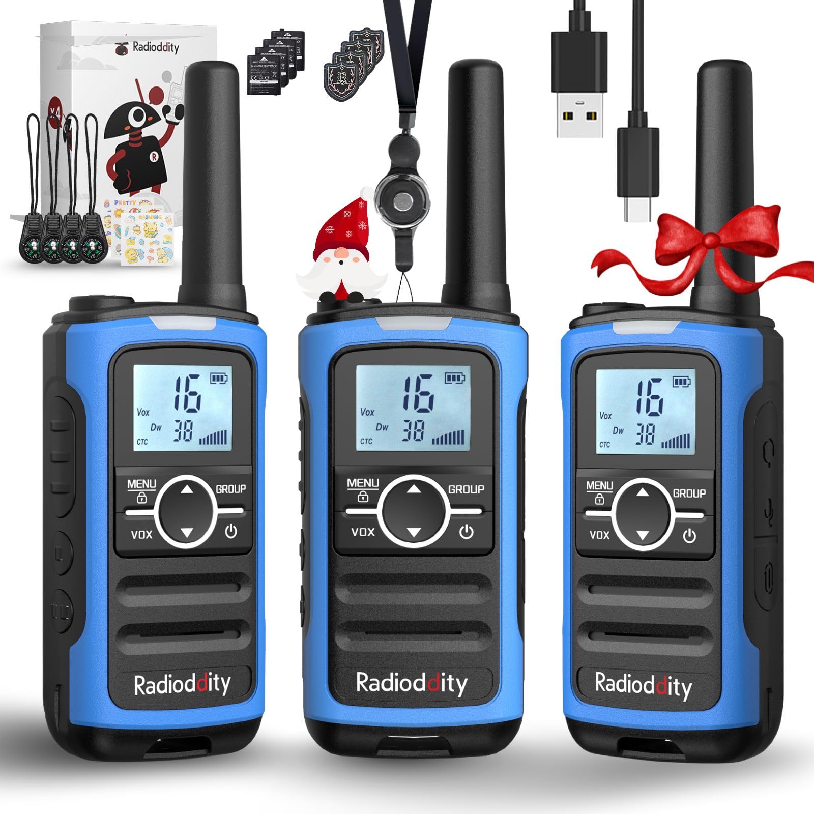 Radioddity PR-T8 Walkie Talkie PMR446 (3 pezzi)