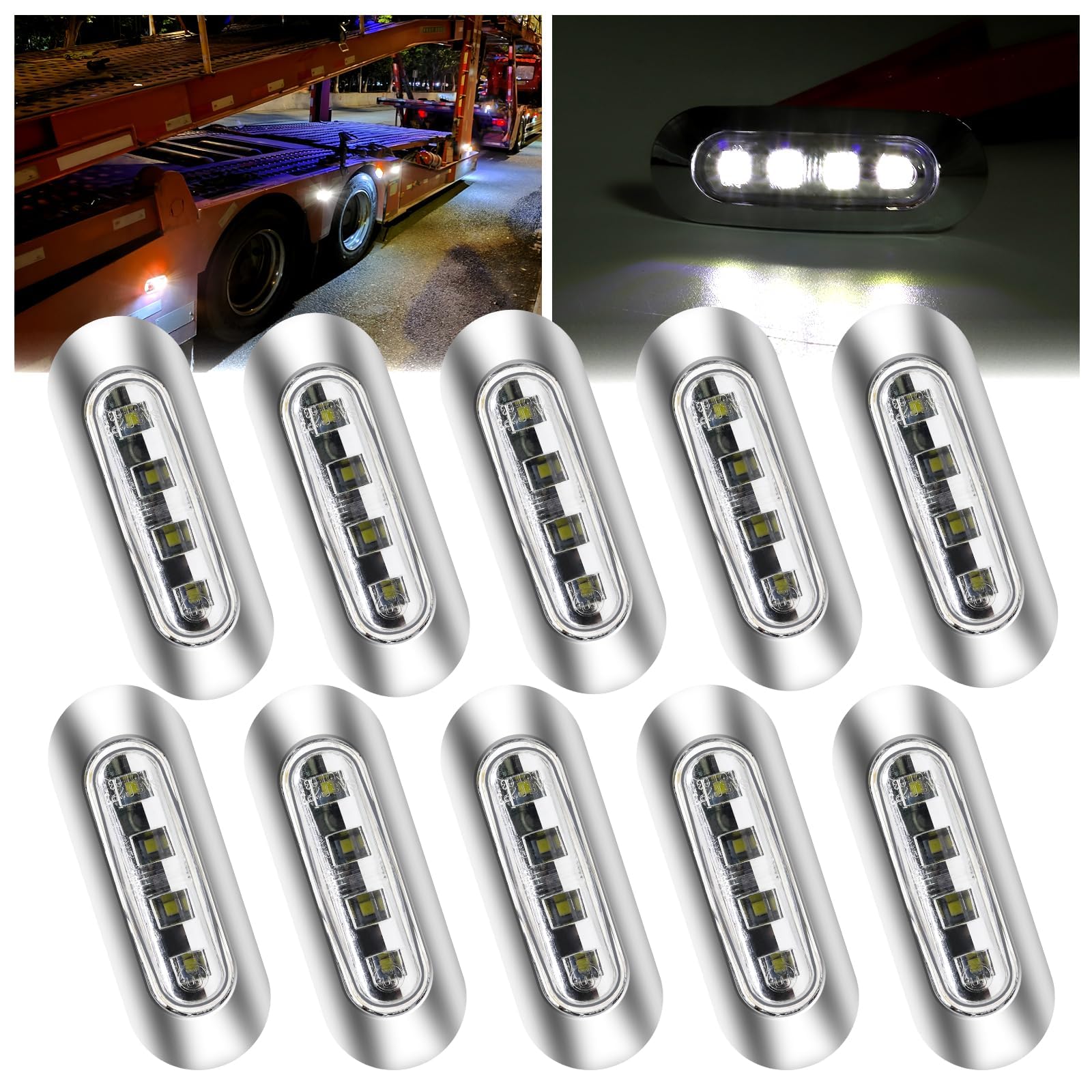 Ygmylandbb - Luci di Ingombro Laterali LED 12V 24V, 10Pcs