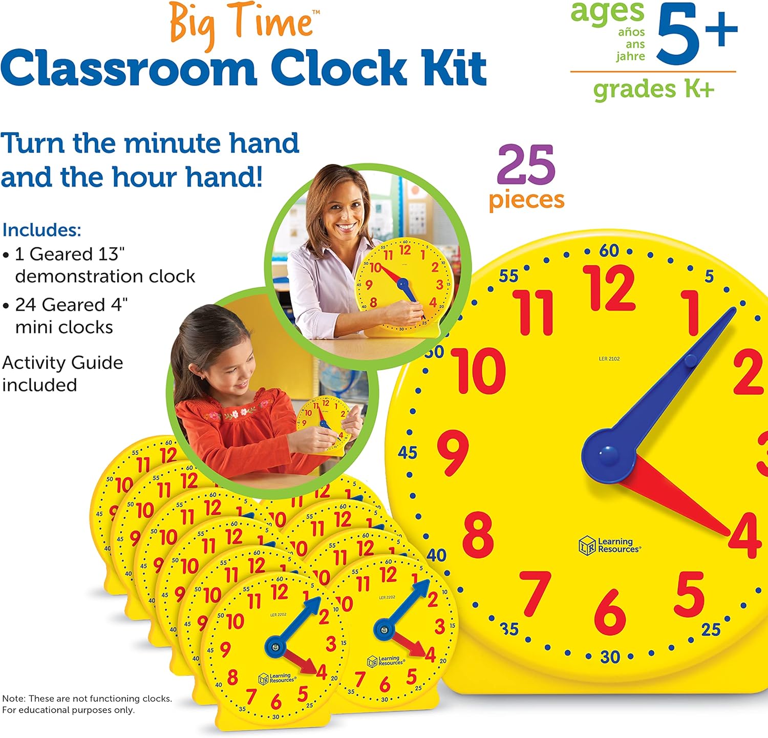 Learning Resources Kit di orologi da classe Big Time - immagine 7