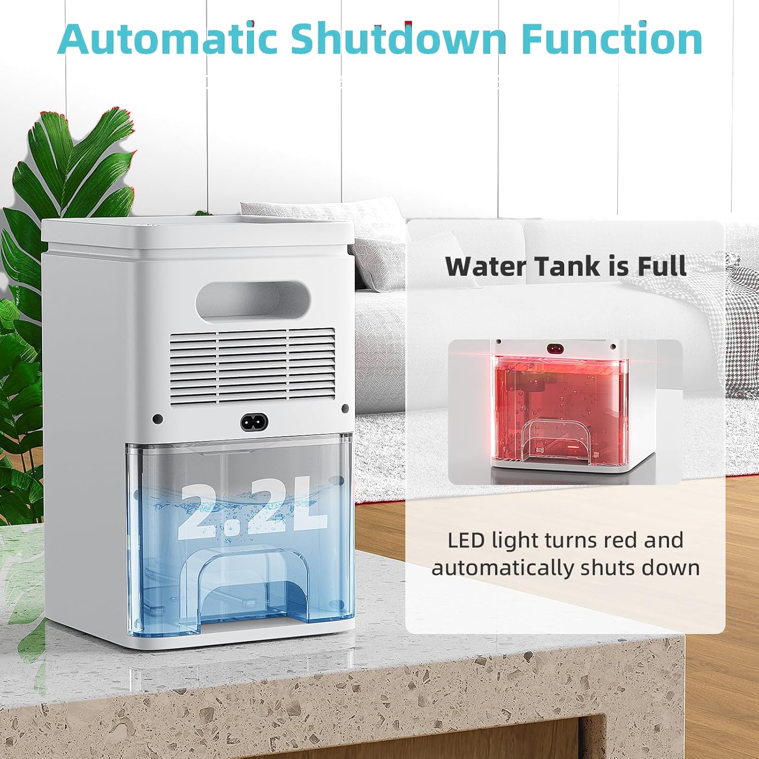 Deumidificatore Casa Elettrico 2200ml, Bianco Plus - immagine 1