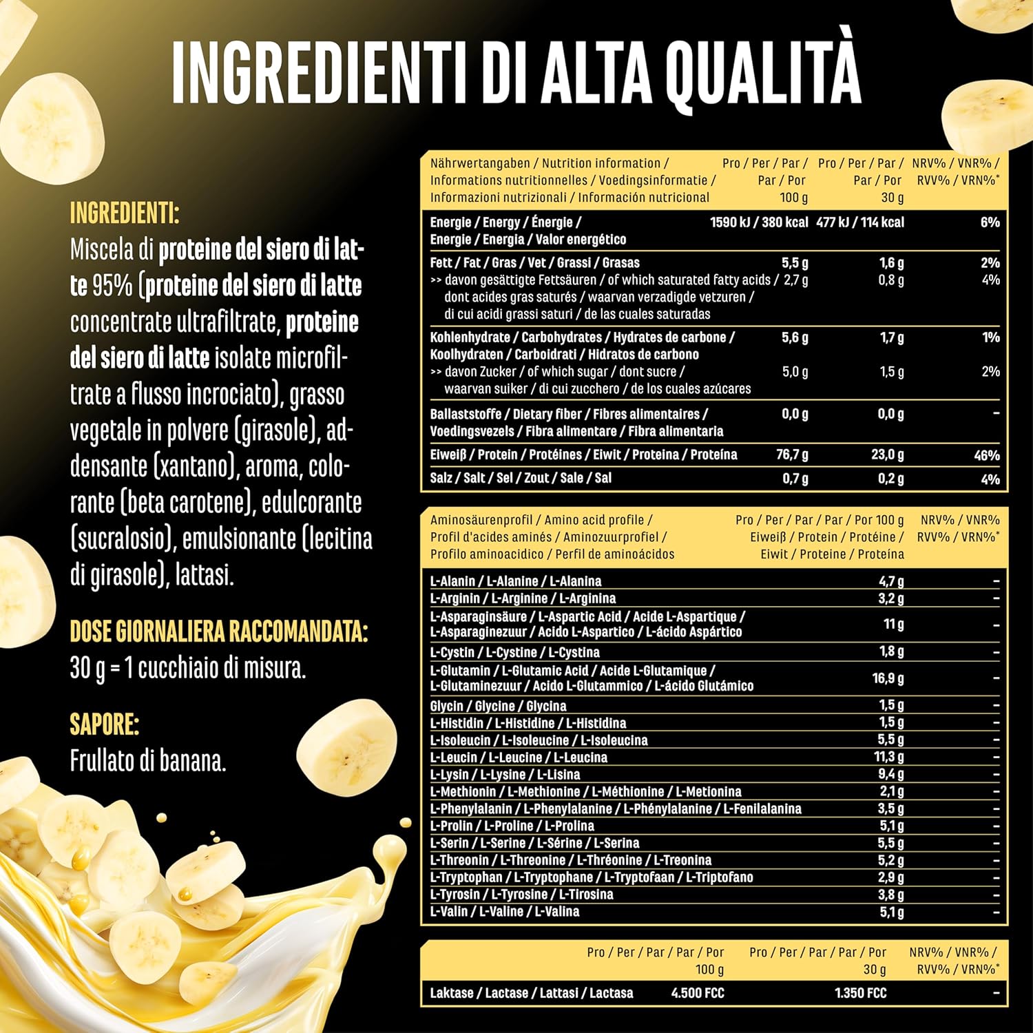 Elite Whey Protein in Polvere 1000g - Banana - immagine 4