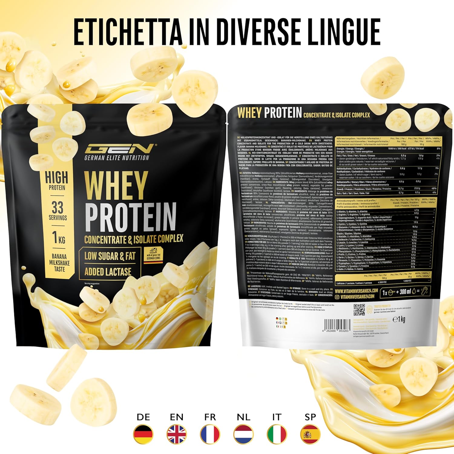 Elite Whey Protein in Polvere 1000g - Banana - immagine 5