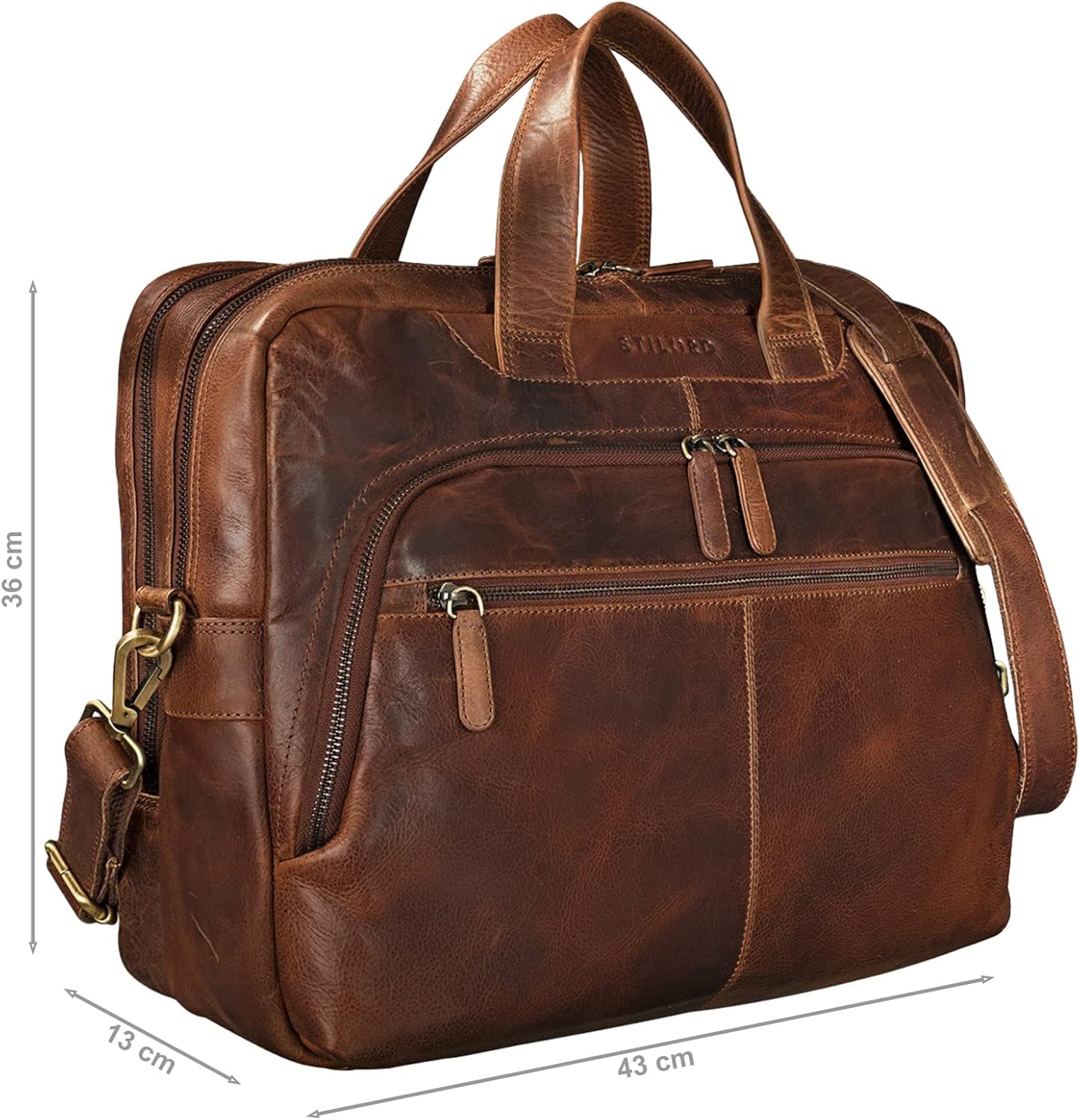 STILORD 'Lias' Borsa a Tracolla in Vera Pelle - immagine 3