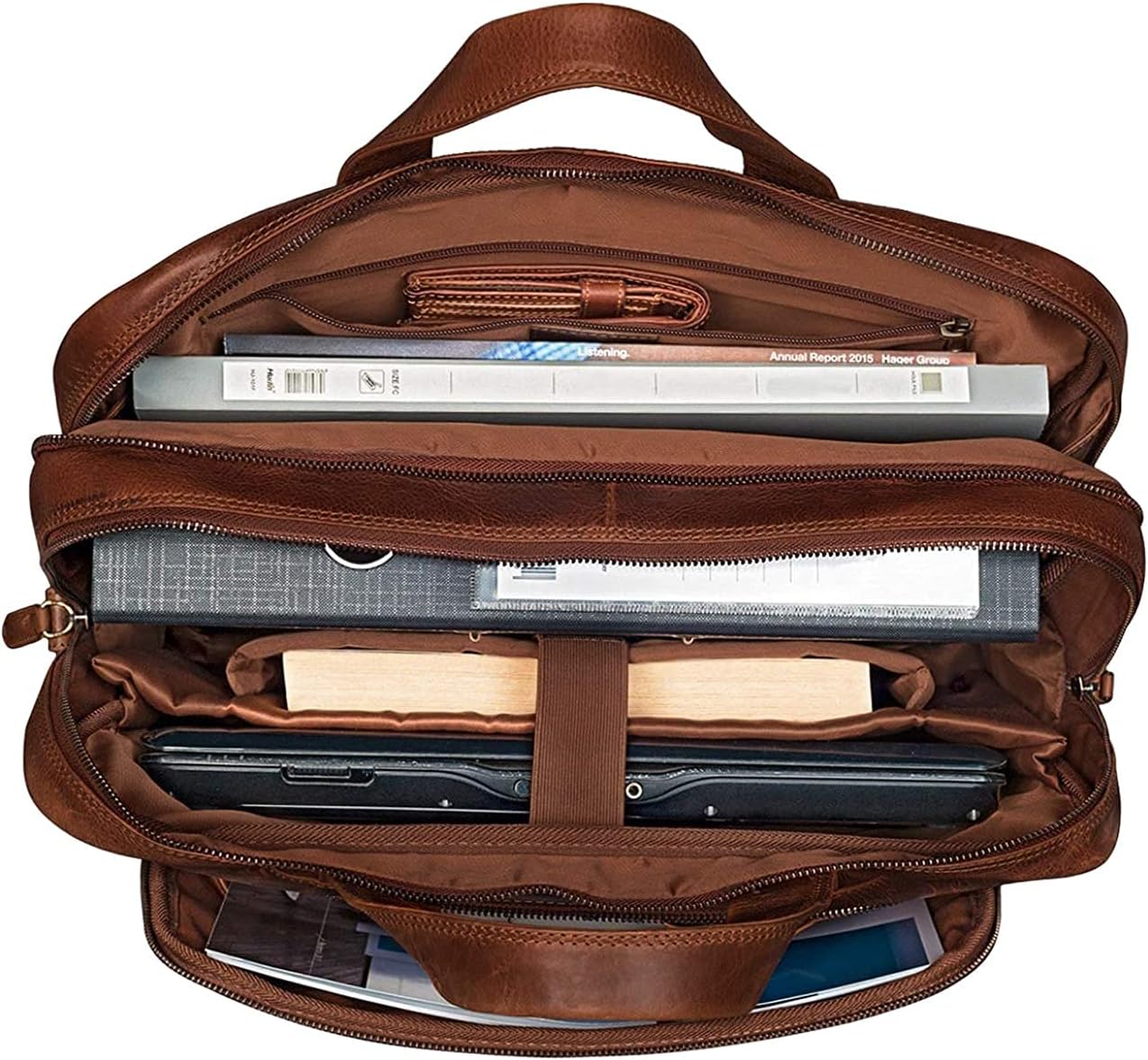 STILORD 'Lias' Borsa a Tracolla in Vera Pelle - immagine 4