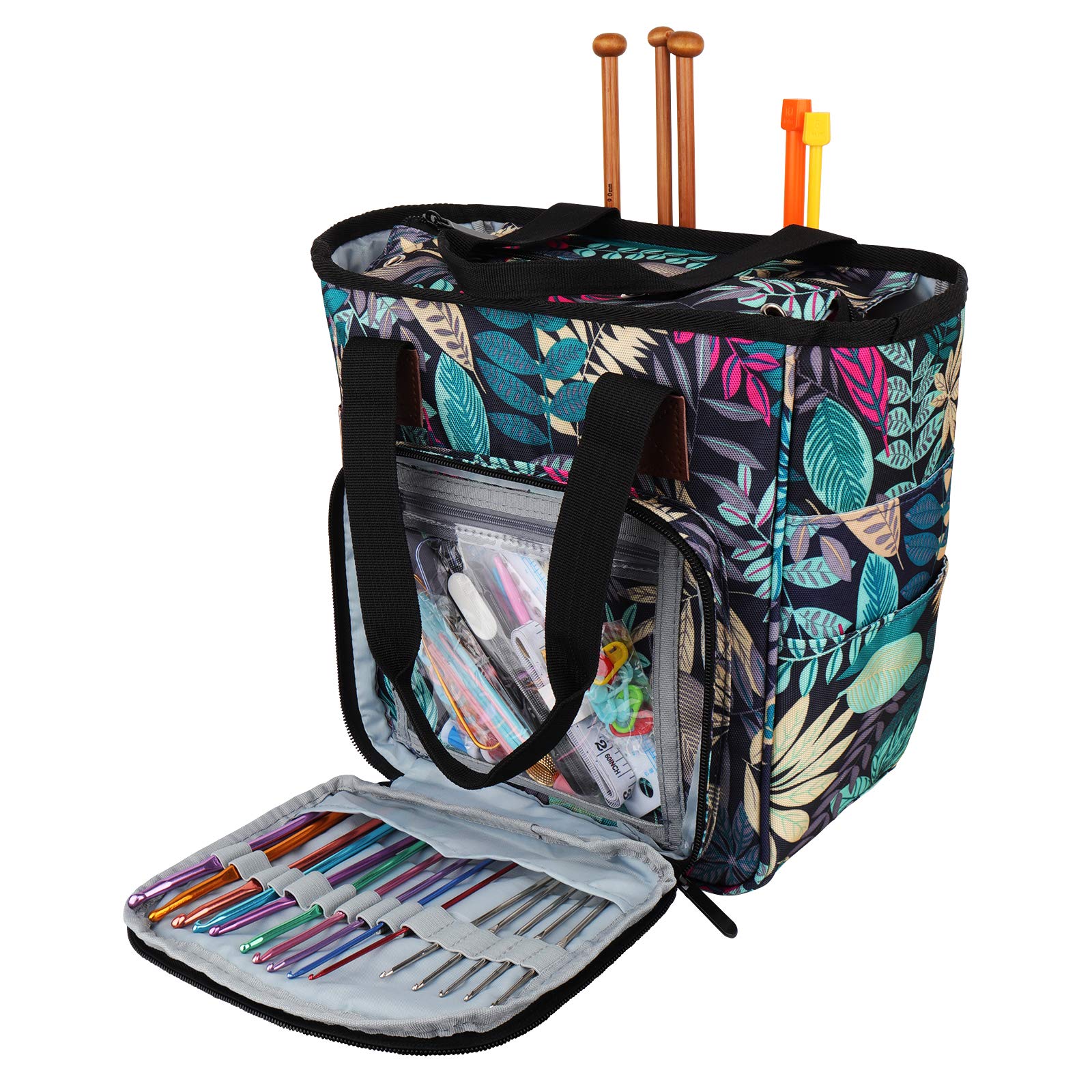 Coopay Borsa per Lavori a Maglia, Grigio