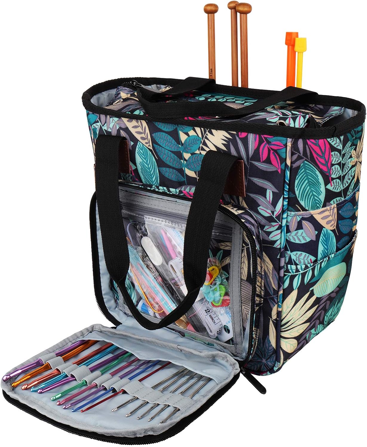 Coopay Borsa per Lavori a Maglia, Grigio - immagine 1