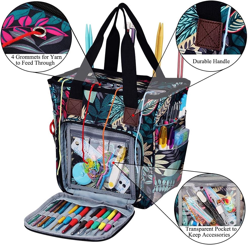 Coopay Borsa per Lavori a Maglia, Grigio - immagine 4