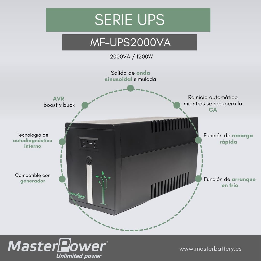 Master U-power Gruppo di Continuità (UPS) 2000 VA - immagine 3