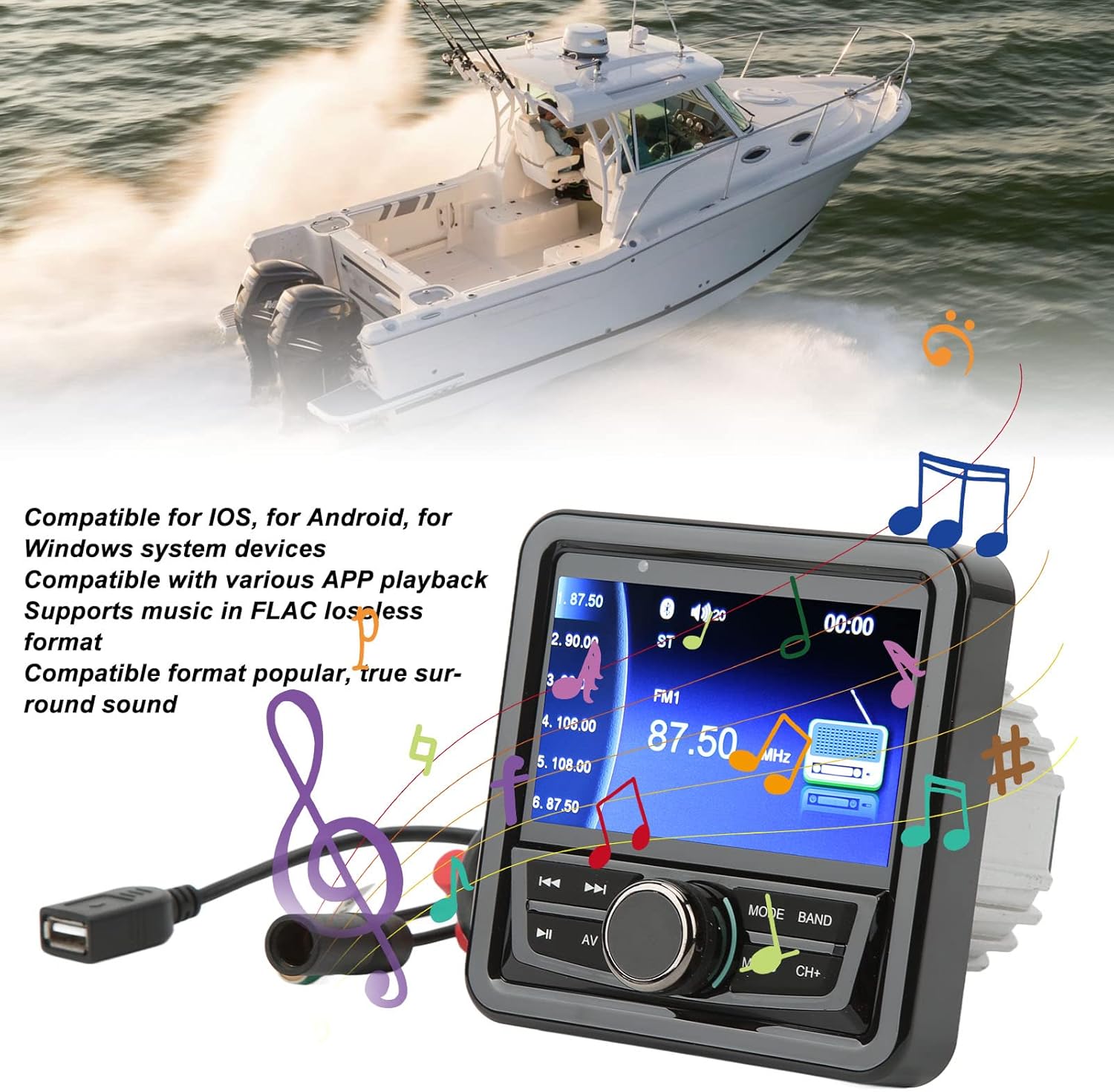 Ricevitore Stereo Marine Bluetooth Impermeabile - immagine 2