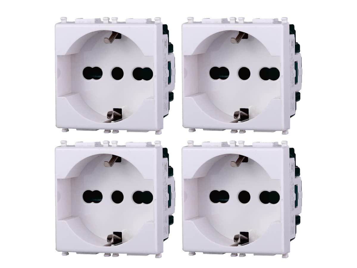 Presa Schuko Bianco (4 Pezzi) - immagine 1