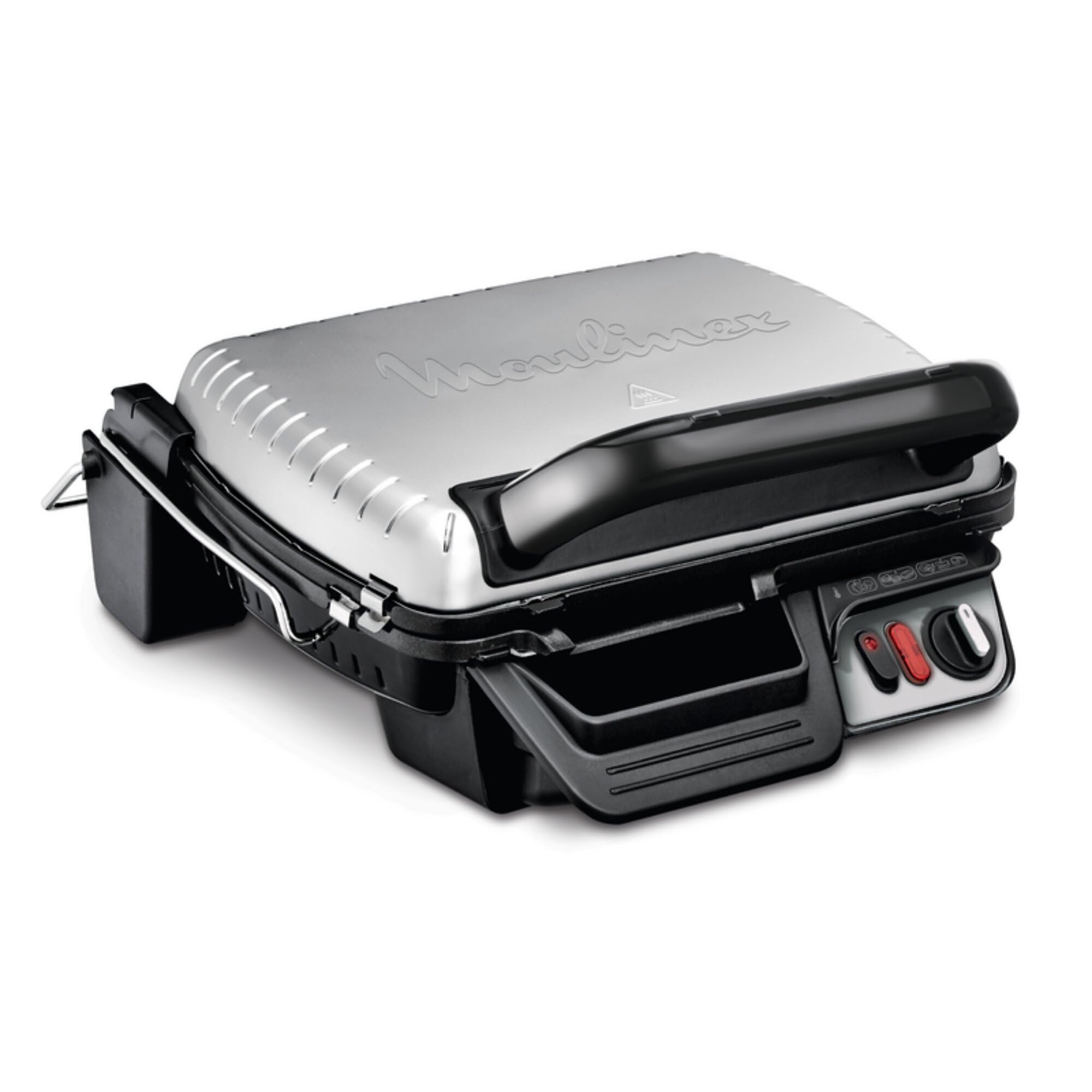Moulinex UltraCompact Comfort, Griglia Elettrica Multifunzione per Grill, Barbecue e Rosolatura, con Termostato Regolabile e Design Salvaspazio, Pratica, Facile da Pulire, 2000W, Acciaio Inox, GI3060