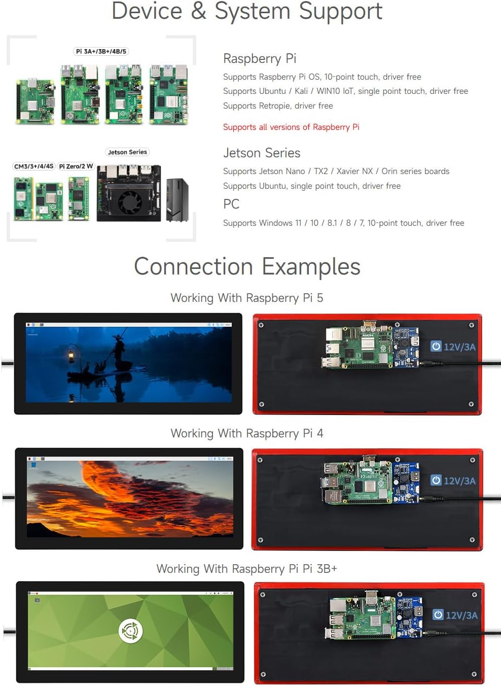Waveshare 12.3" Touch Screen LCD HDMI IPS 1920x720 - immagine 4