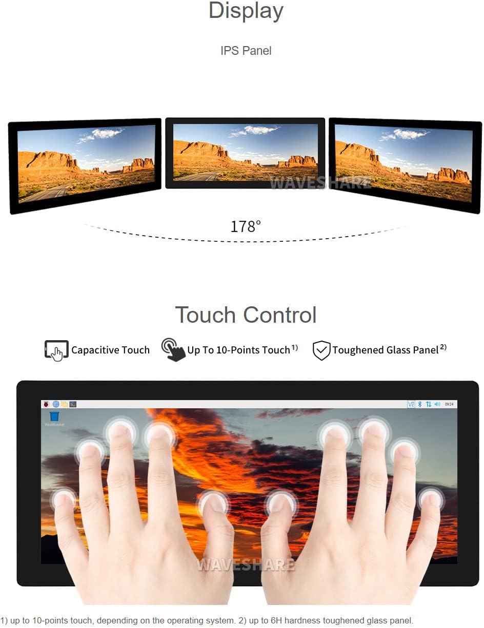 Waveshare 12.3" Touch Screen LCD HDMI IPS 1920x720 - immagine 6