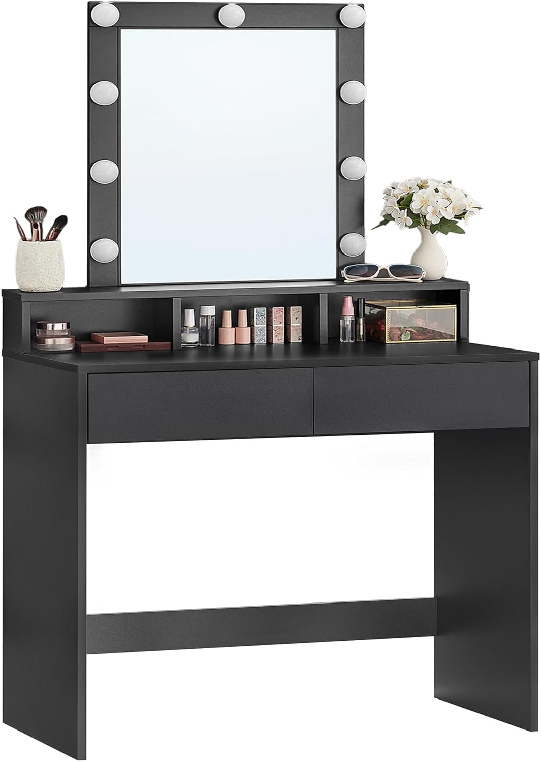 Vasagle Toeletta con Luce LED Regolabile, Nero