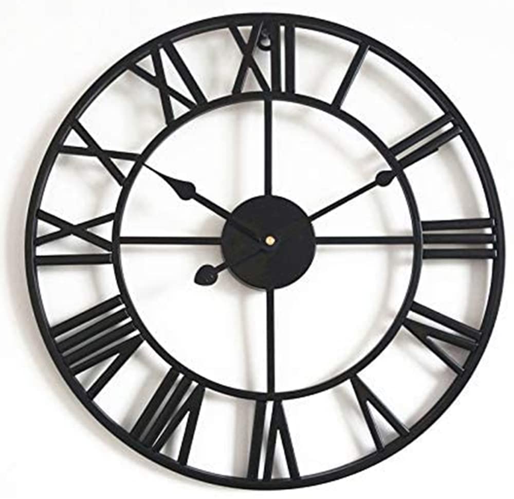 Orologio da Parete Grande 40cm Stile Vintage, Nero