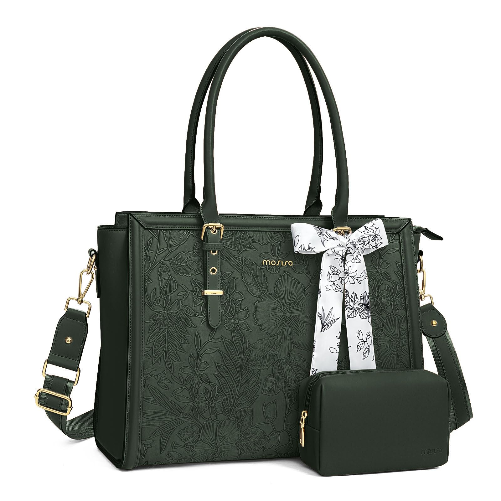 Mosiso Laptop Tote Borsa 15-15,6 Pollici, Verde Emerld