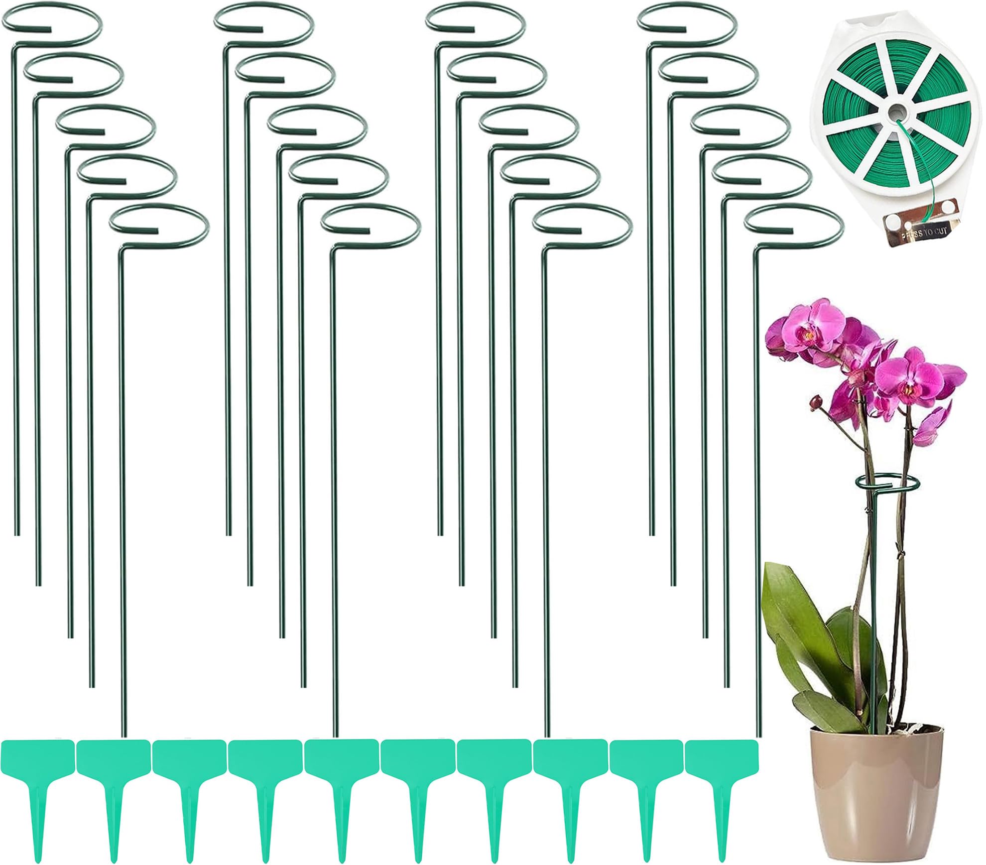 Supporto per Piante 40cm, 20 Pezzi in Acciaio