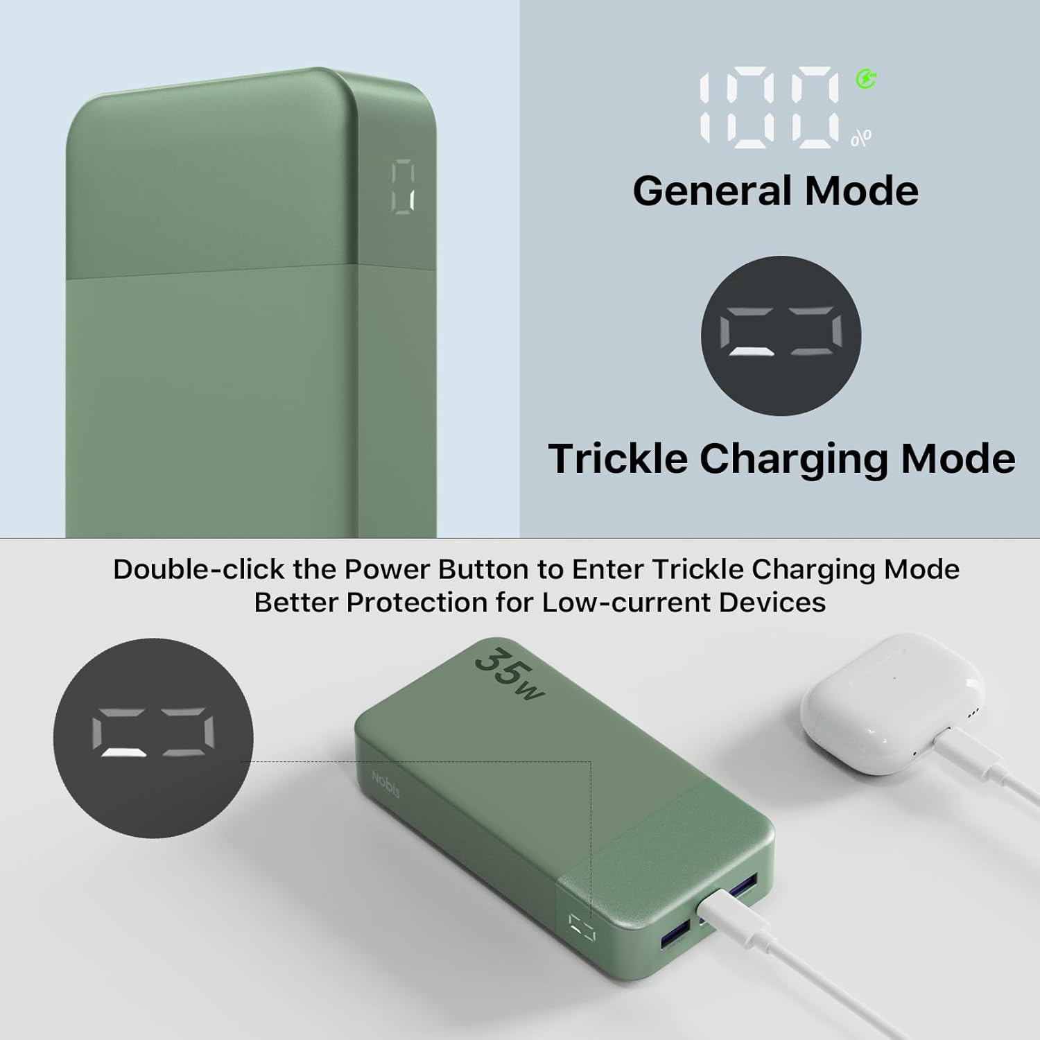 Nobis Power Bank 20000mAh 35W Ricarica Rapida - Verde - immagine 5