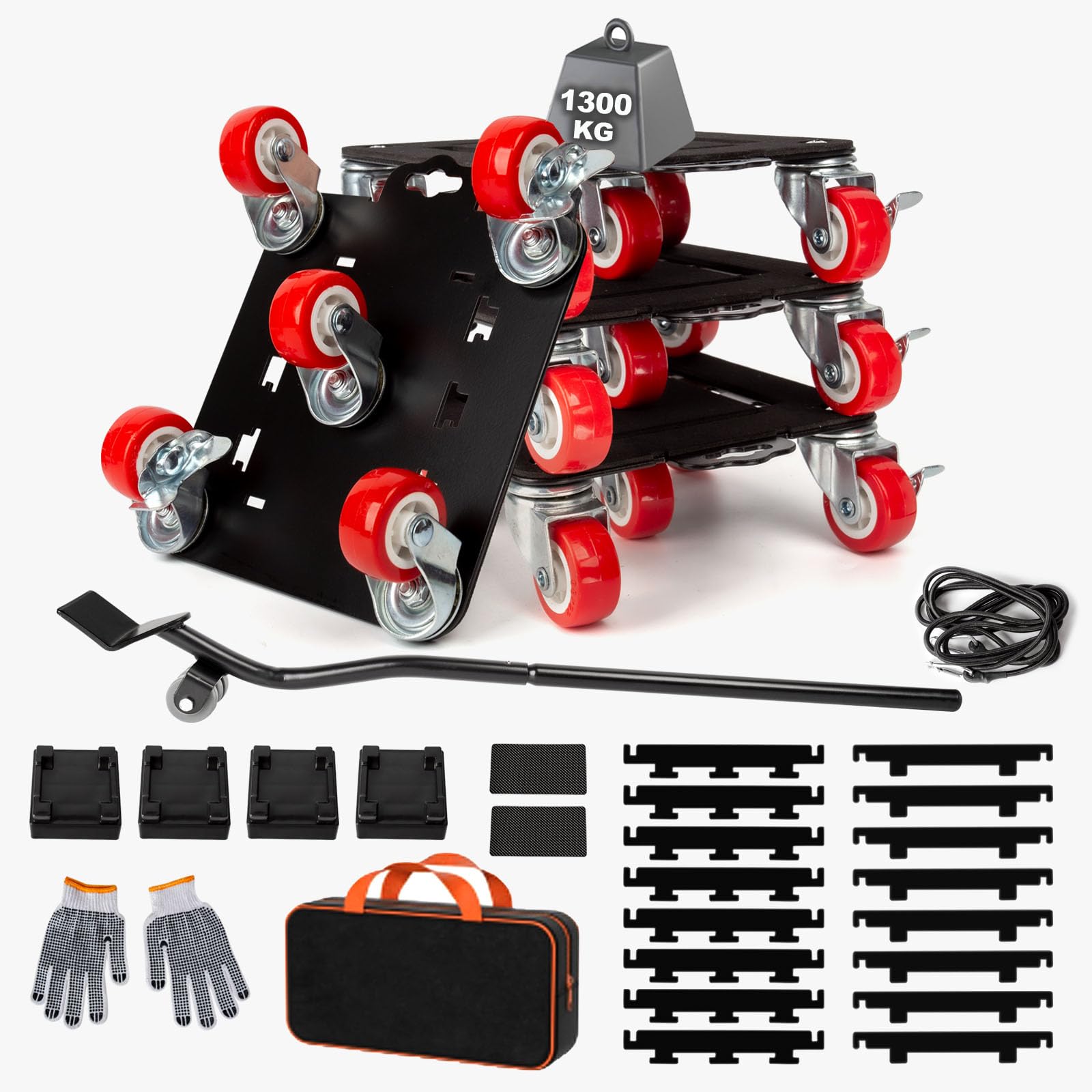 Kit Sollevatore Mobili Pesanti 1300kg, Rosso