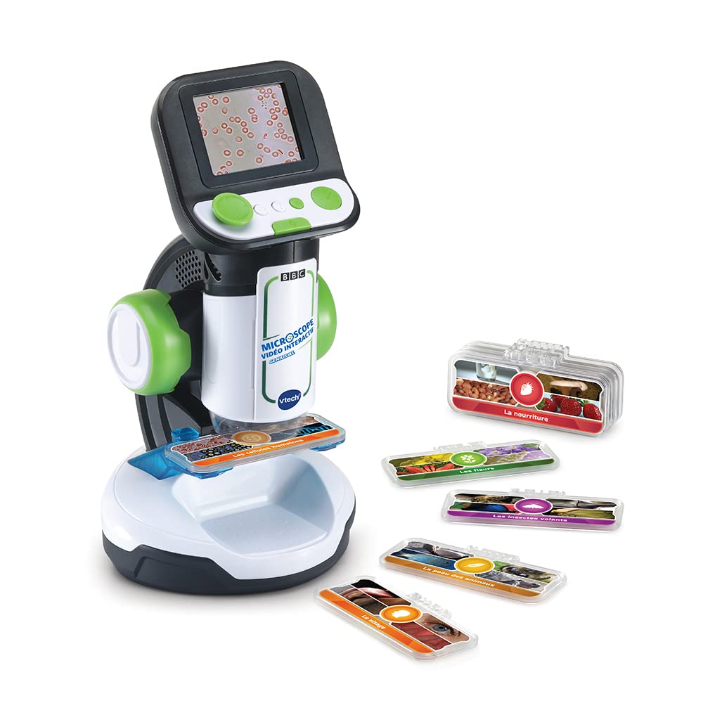 Microscopio Vtech 80-616105 Genius XL, bianco/verde/nero — VERSIONE FR