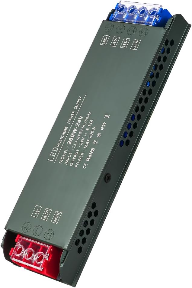 Uraqt Trasformatore LED Ultra Sottile 220V a 24V 200W - immagine 1