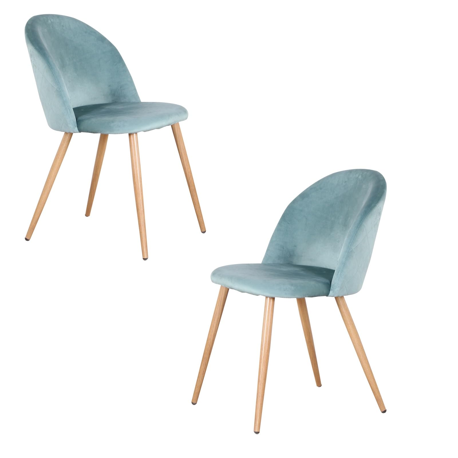 Grandca Home Set 2 Sedie da Pranzo in Velluto, Verde